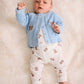 Huxbaby Fisherman Cardigan Baby Blue