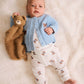 Huxbaby Fisherman Cardigan Baby Blue