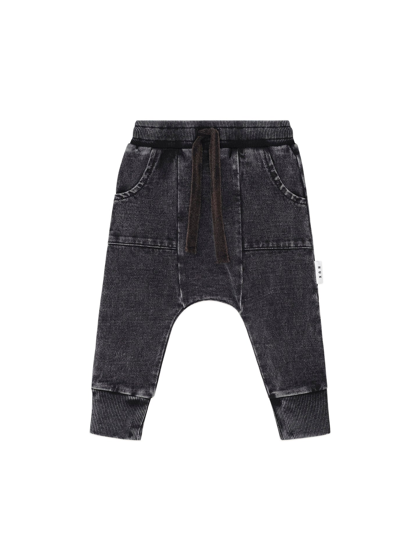 Huxbaby Black Knit Denim 5 Pocket Pant