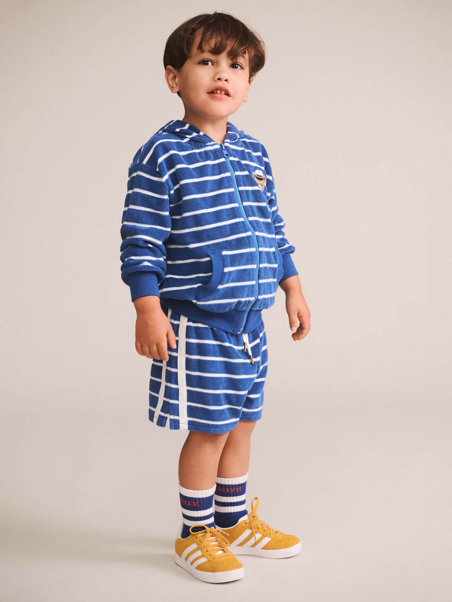 Huxbaby Nautical Stripe Towelling Short Cobalt | White