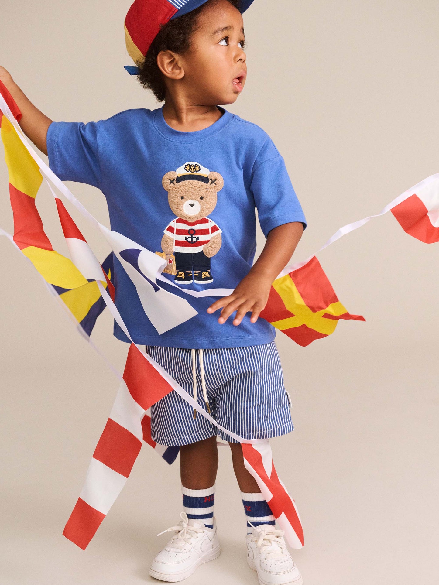 Huxbaby Cobalt Stripe Drawcord Short