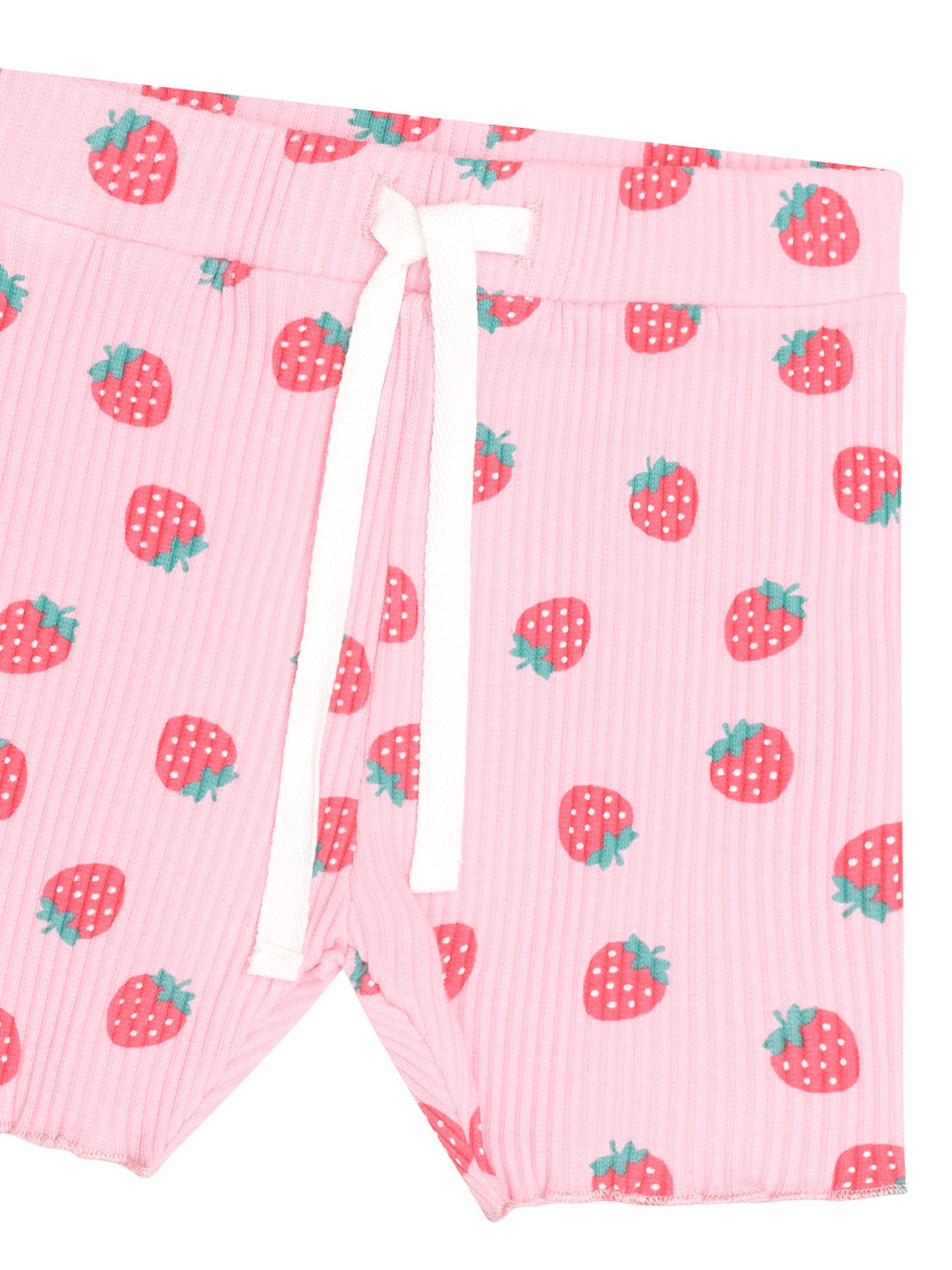 Huxbaby Strawberry Print Rib Bike Short