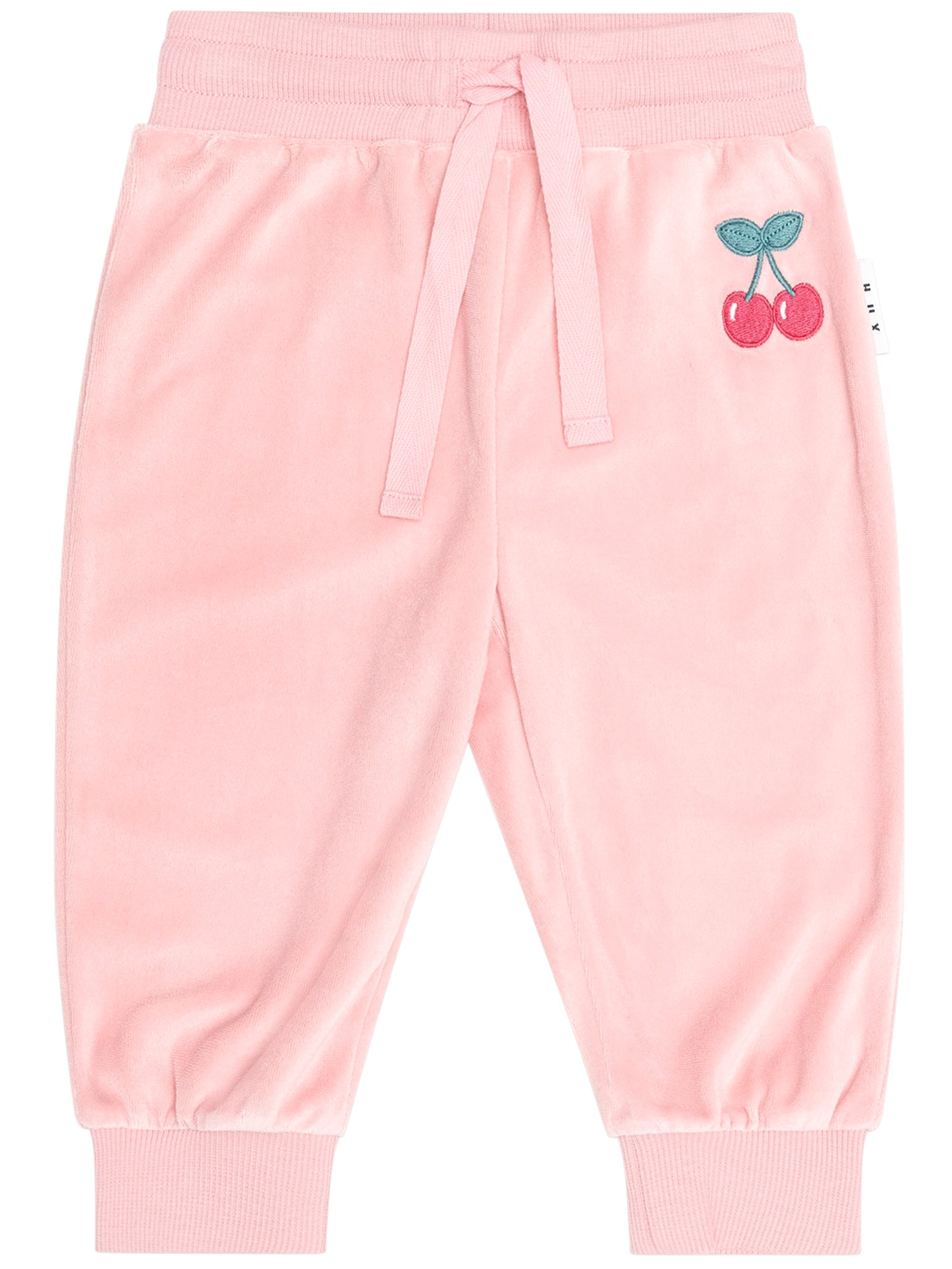 Huxbaby Cherry Embroidery Velour Trackpant