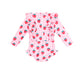 Huxbaby Strawberry Check Frill Long Sleeve Swimsuit