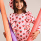 Huxbaby Strawberry Check Frill Long Sleeve Swimsuit