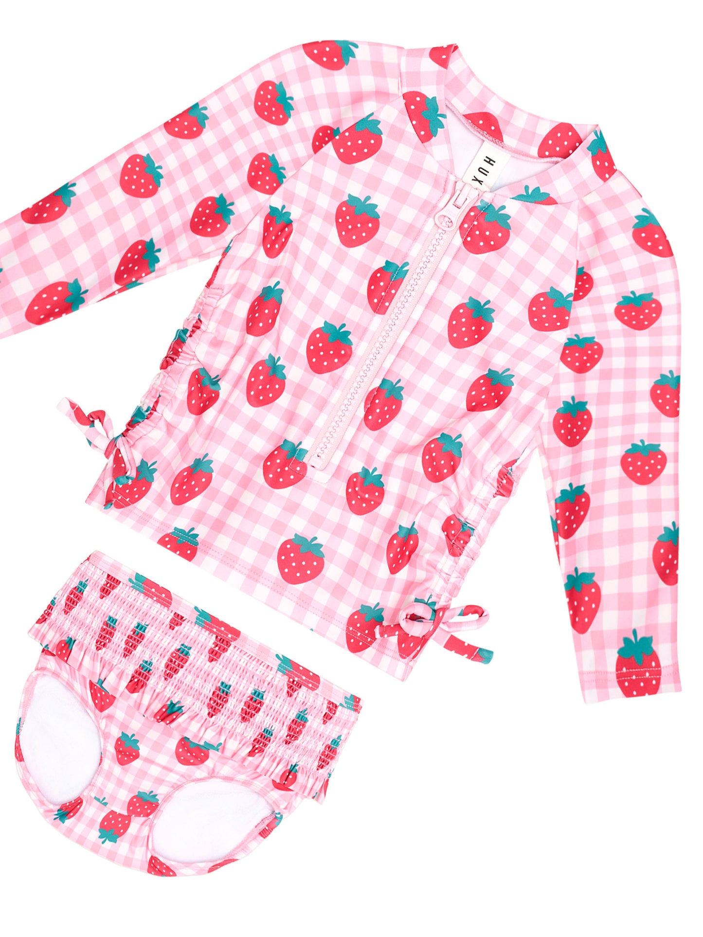 Huxbaby Strawberry Check 2Pc Swim Set
