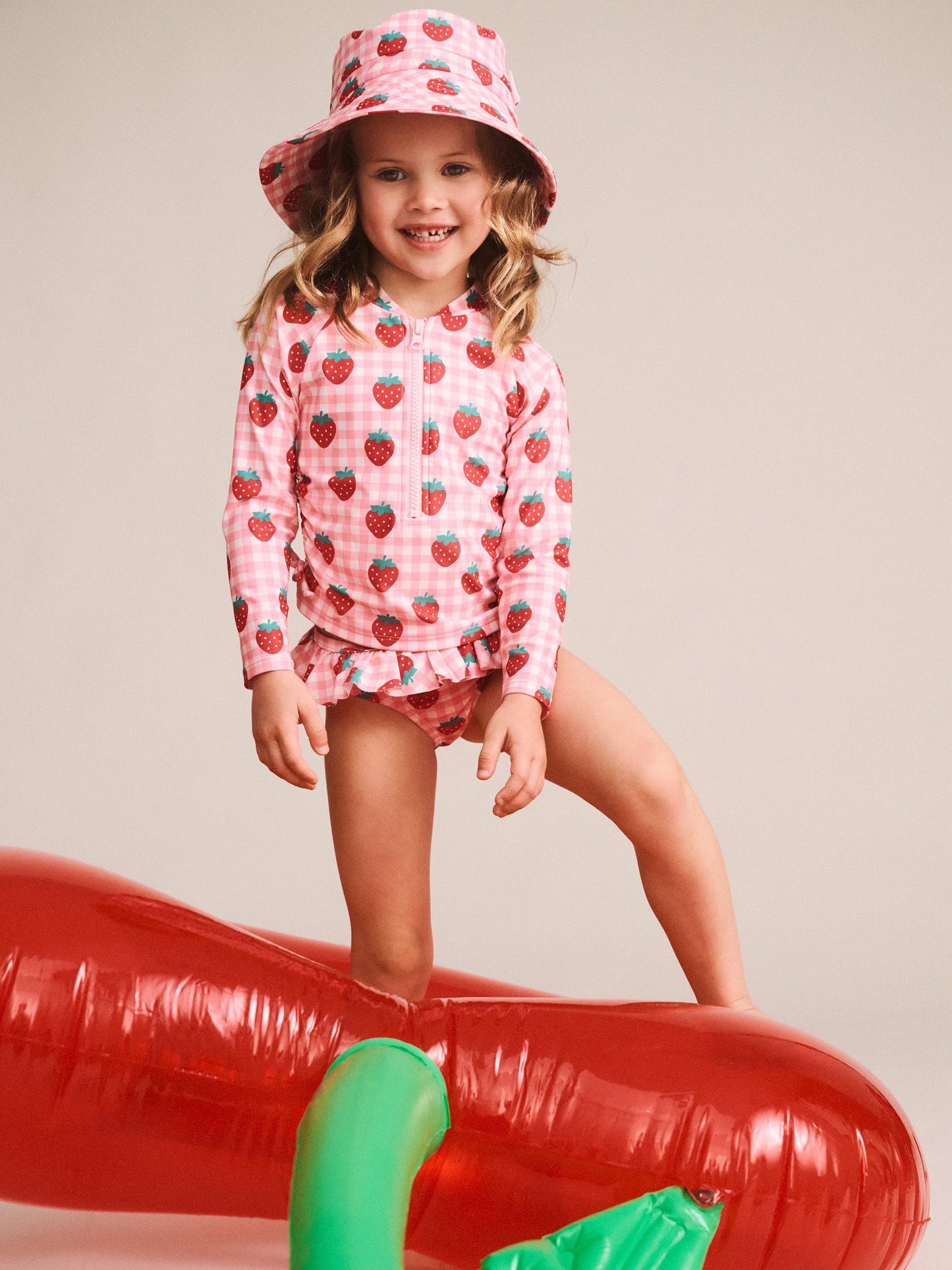 Huxbaby Strawberry Check 2Pc Swim Set