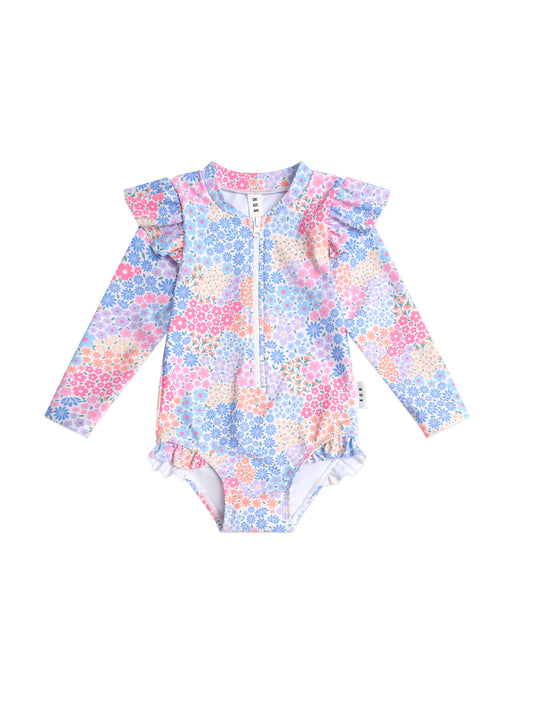 Huxbaby Frill Swimsuit Floral Bloom