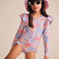 Huxbaby Frill Swimsuit Floral Bloom