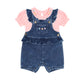 Huxbaby Floral 2Pc Denim Set Vintage Pink