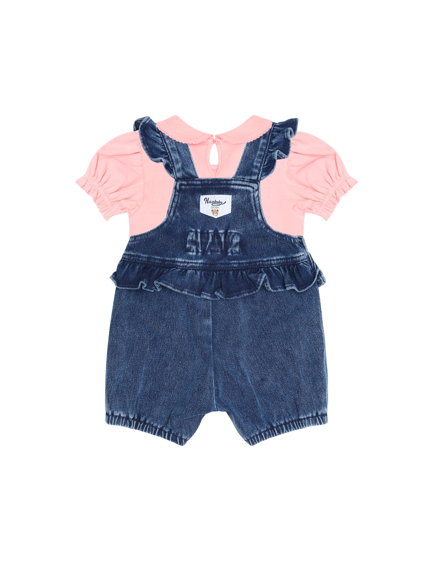 Huxbaby Floral 2Pc Denim Set Vintage Pink