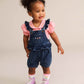 Huxbaby Floral 2Pc Denim Set Vintage Pink