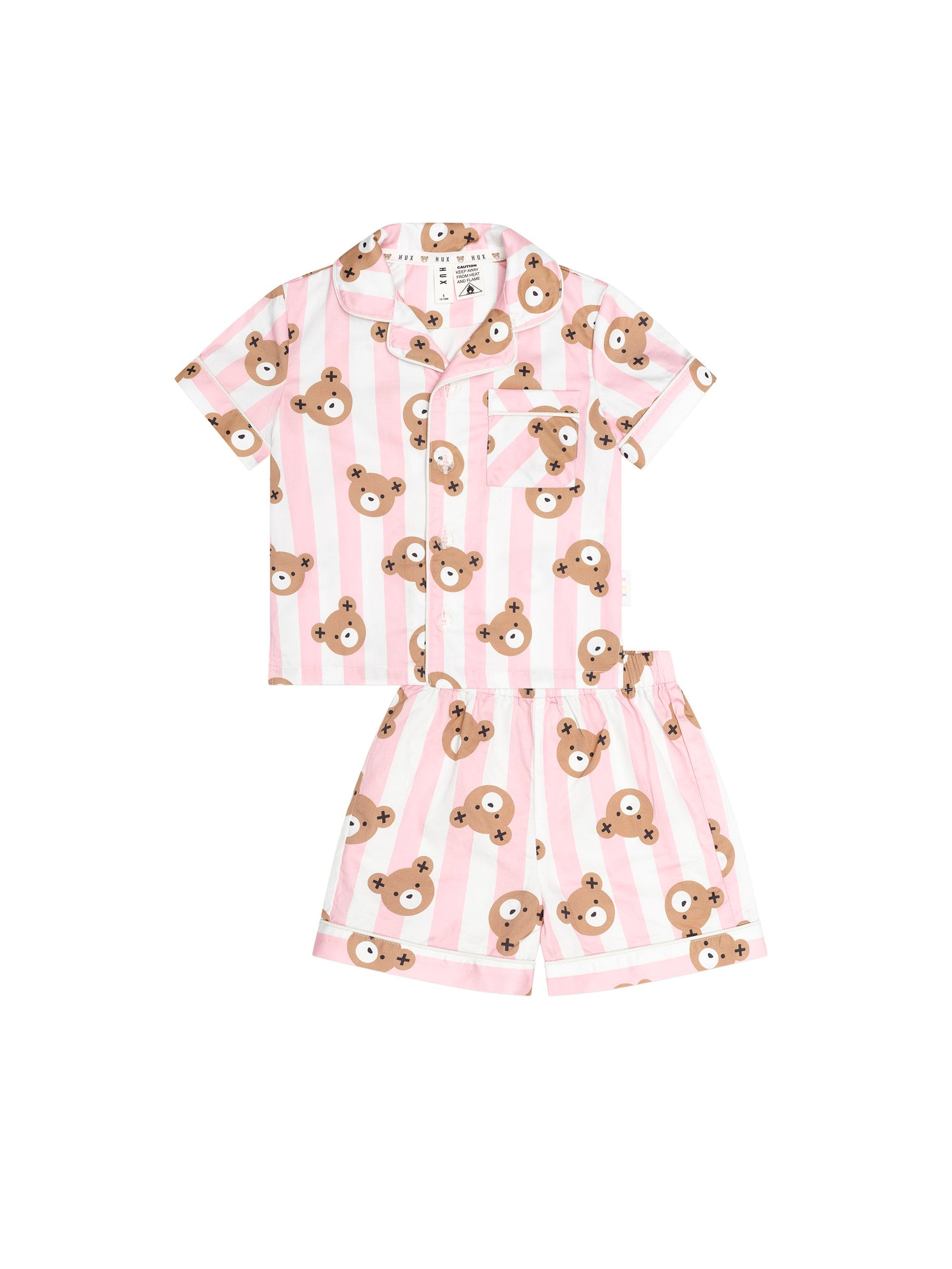 Huxbaby Huxbear Stripe Pjs Strawberry Creme | Almond Milk