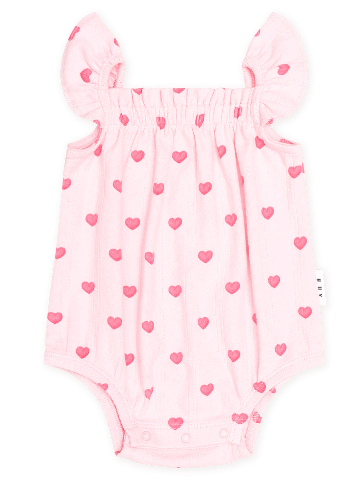Huxbaby I Heart You Pointelle Bubble Romper & Headband
