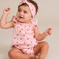 Huxbaby I Heart You Pointelle Bubble Romper & Headband