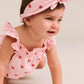 Huxbaby I Heart You Pointelle Bubble Romper & Headband