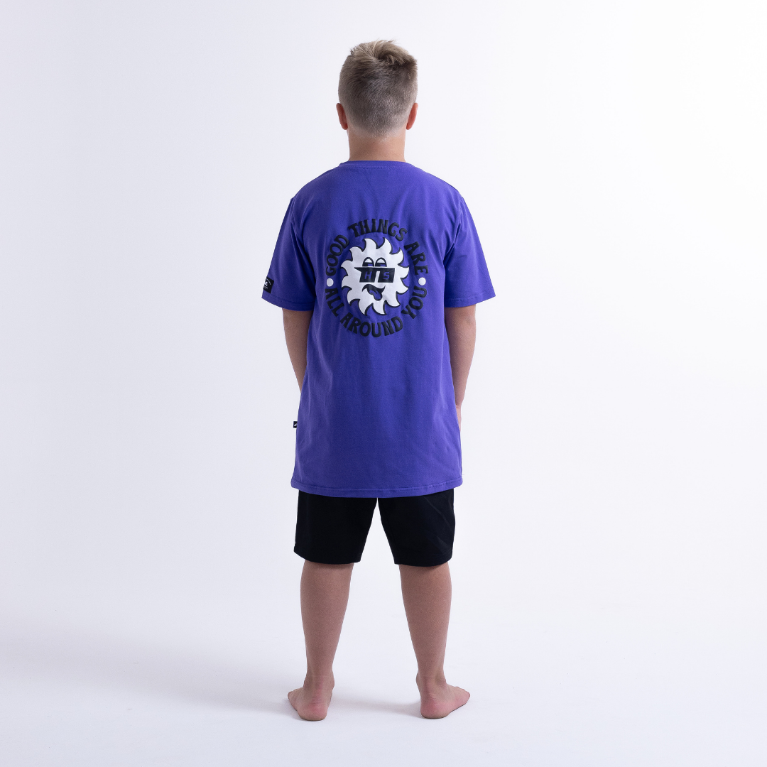 Hello Stranger Good Things Short Sleeve Tee Purple
