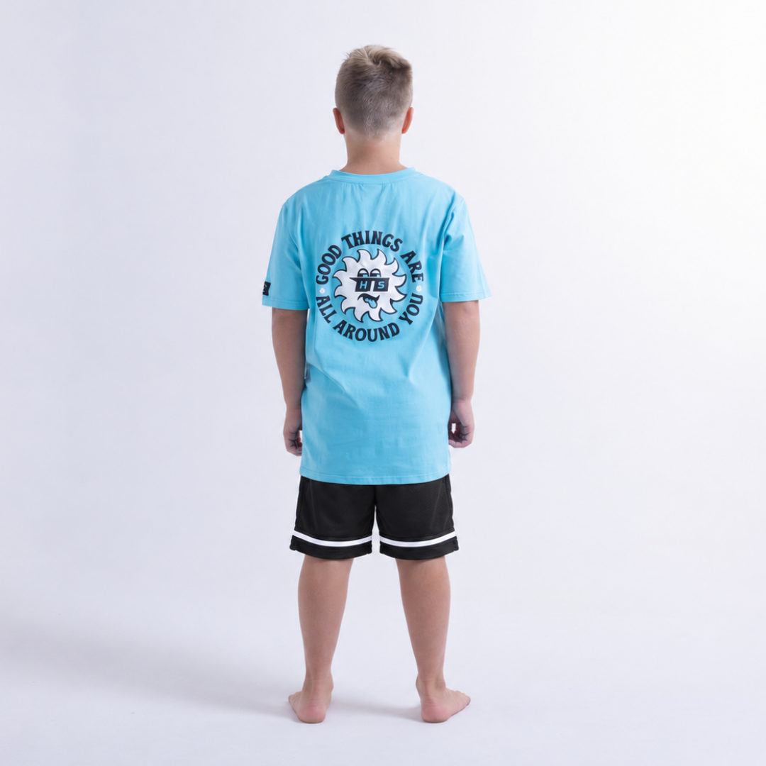Hello Stranger Good Things Short Sleeve Tee Turquoise