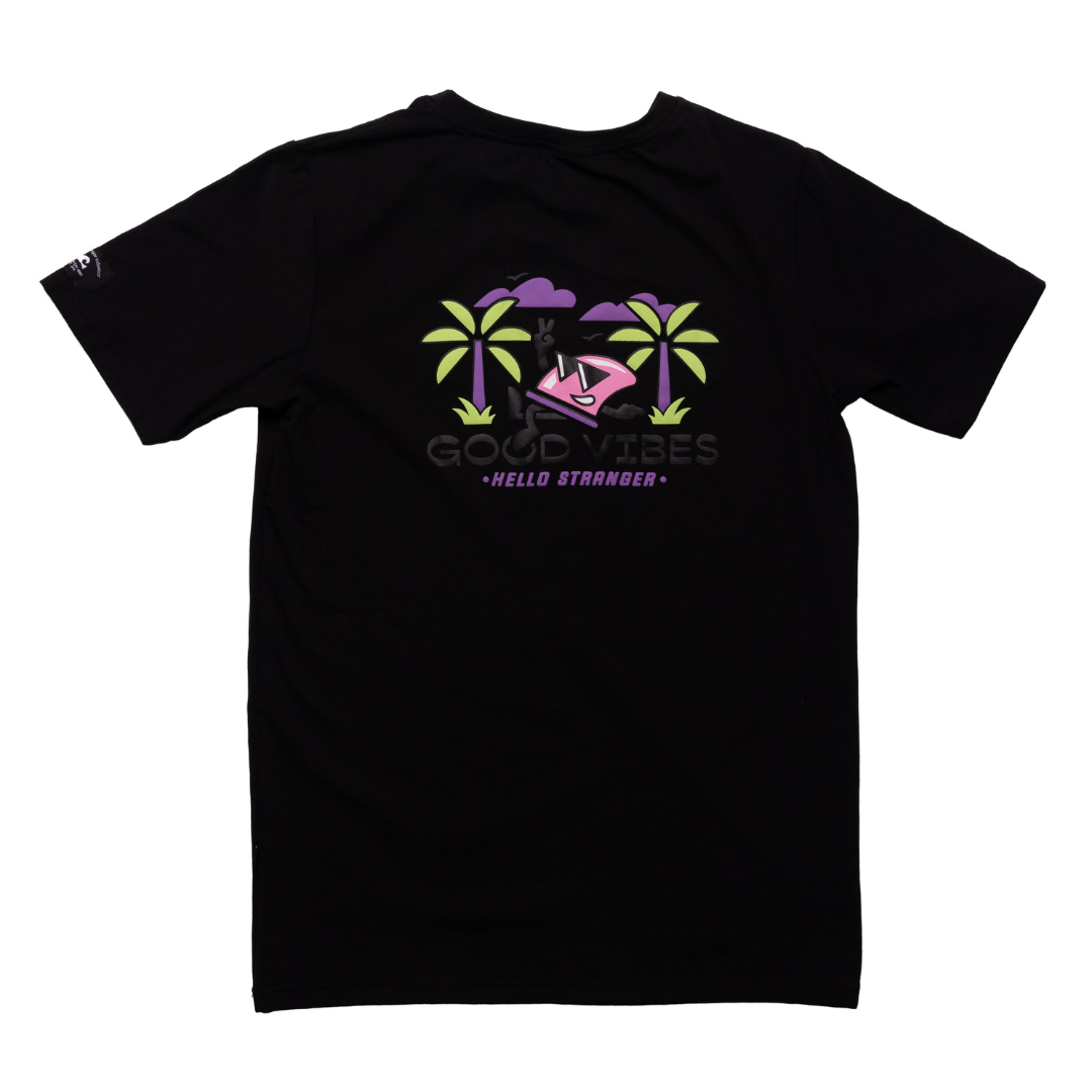 Hello Stranger Good Vibes Short Sleeve Tee Black