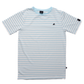 Hello Stranger Holiday Stripe Short Sleeve Tee Turquoise White Stripe