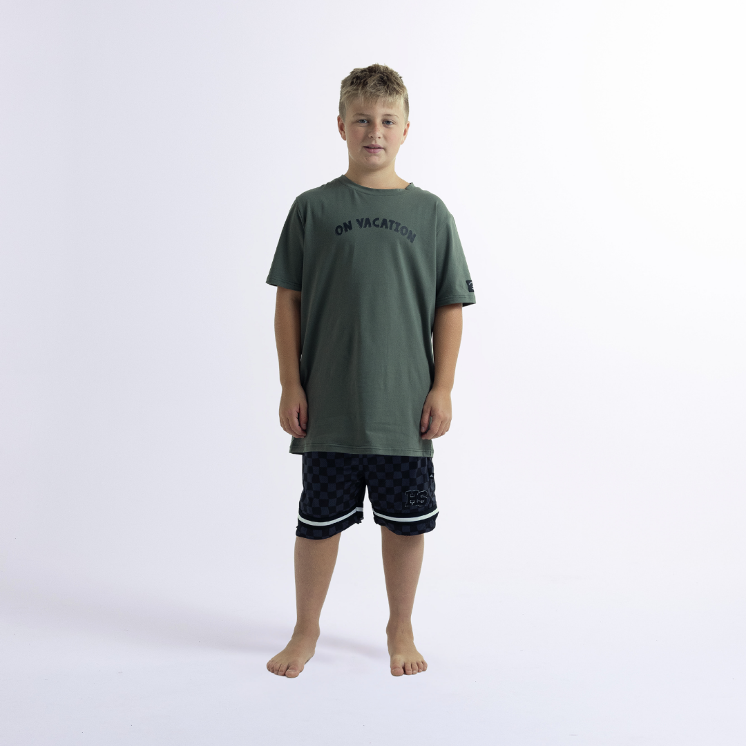 Hello Stranger On Vacation Short Sleeve Tee Khaki