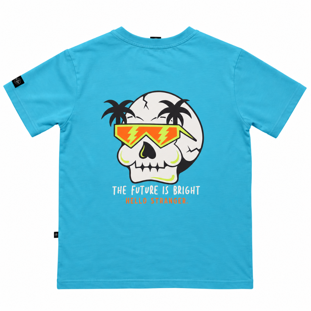Hello Stranger The Future is Bright Short Sleeve Tee Turquoise
