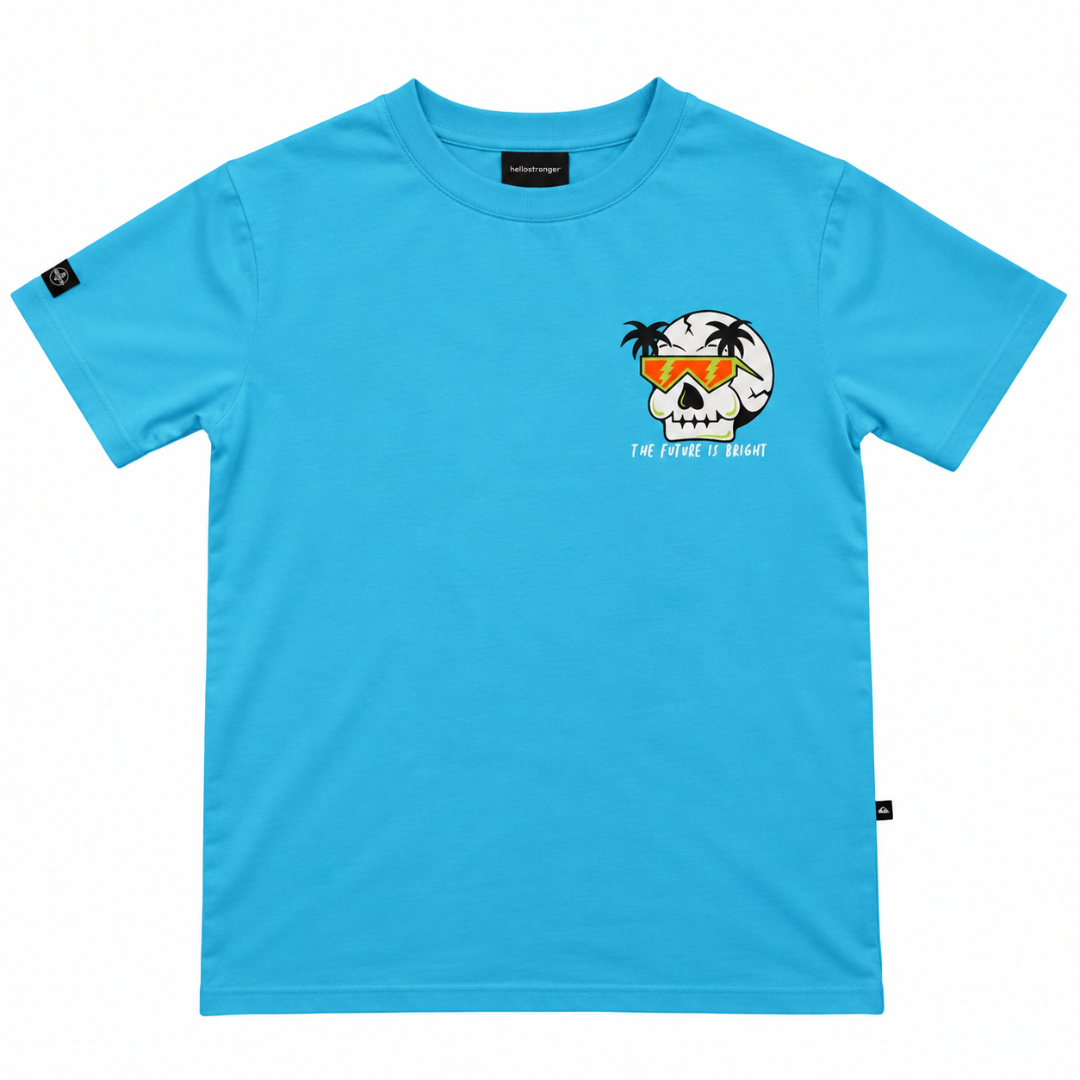 Hello Stranger The Future is Bright Short Sleeve Tee Turquoise