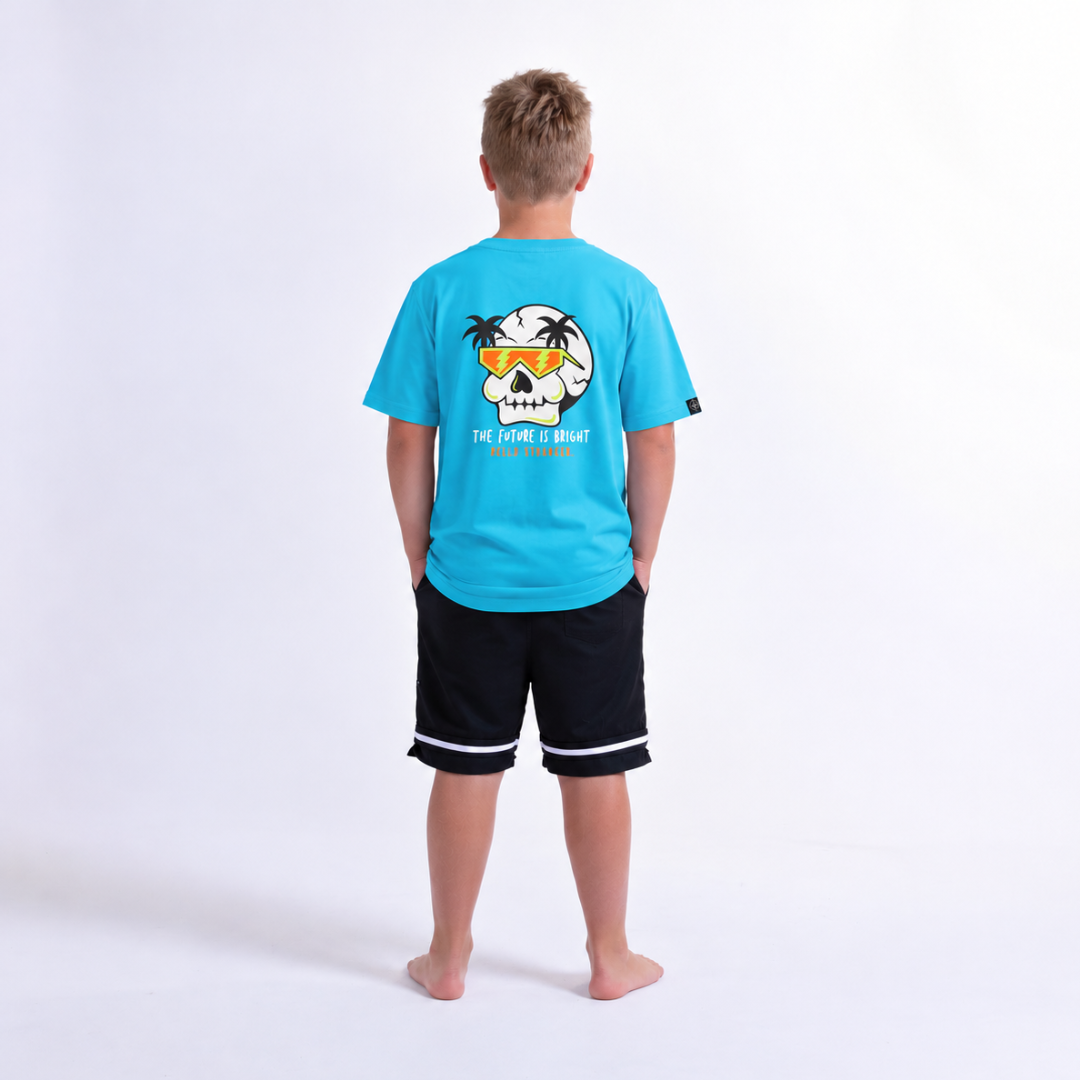 Hello Stranger The Future is Bright Short Sleeve Tee Turquoise