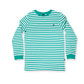 Hello Stranger Long Sleeve Tee Green Stripe