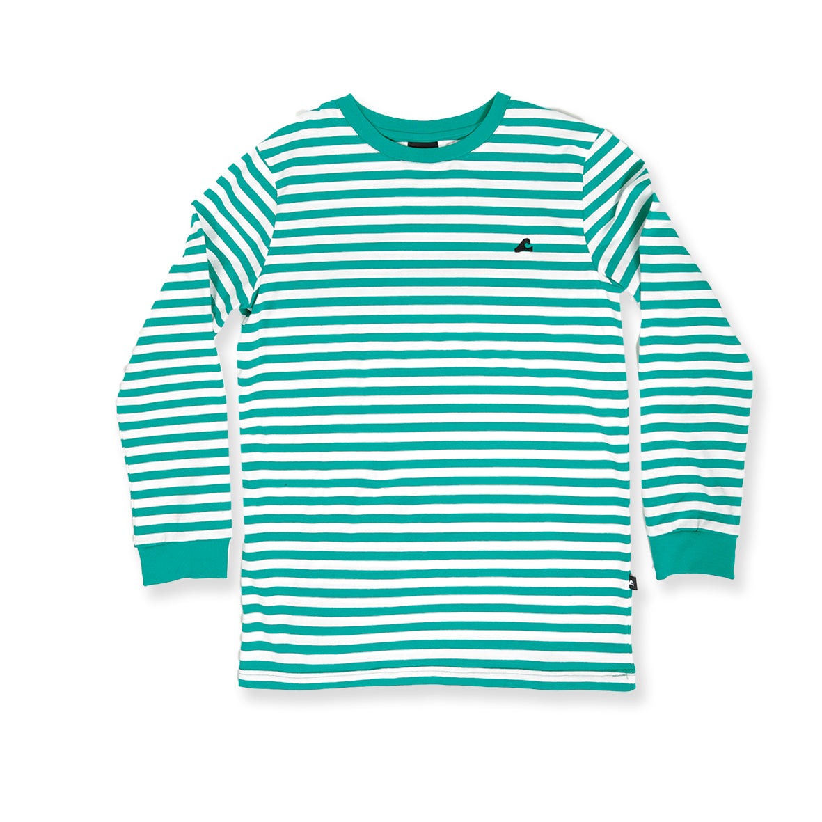 Hello Stranger Long Sleeve Tee Green Stripe
