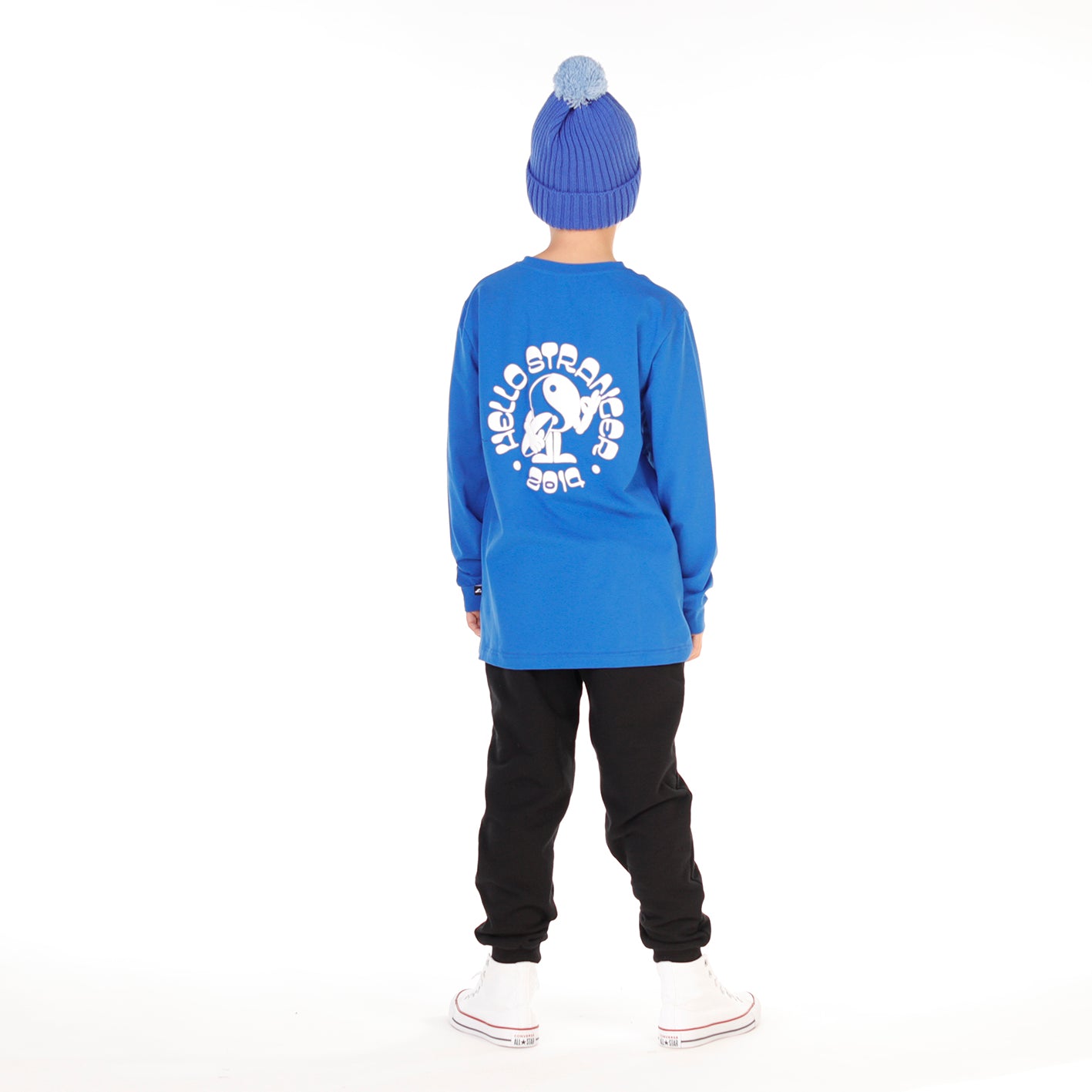 Hello Stranger Peaceman Long Sleeve Tee Blue