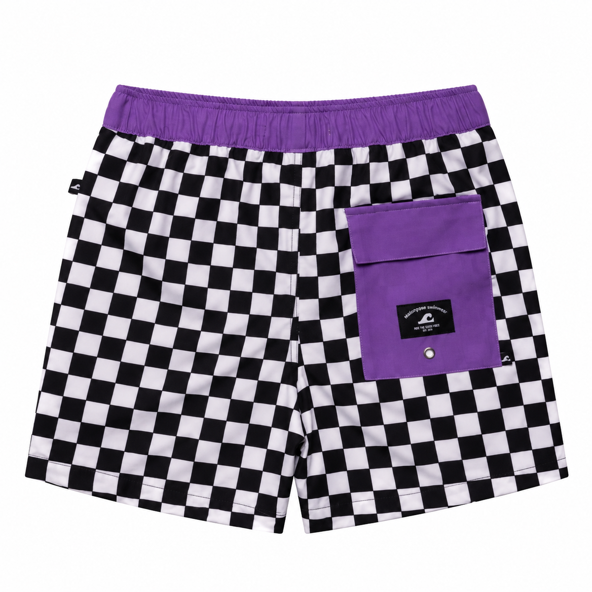 Hello Stranger Grid Board Short Black White Check