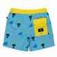 Hello Stranger Palms Board Short Turquoise Print