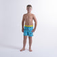 Hello Stranger Palms Board Short Turquoise Print