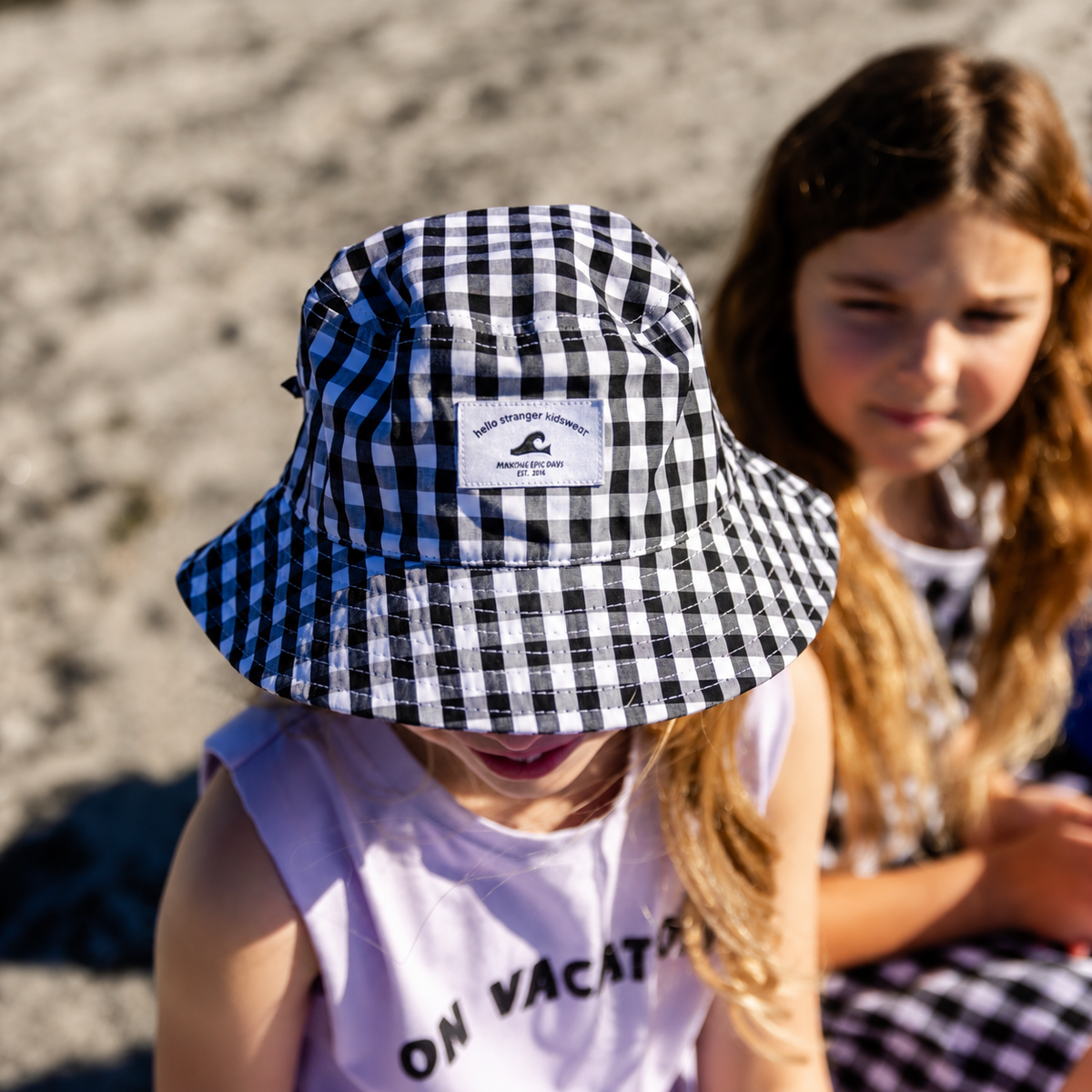 Hello Stranger Bucket Hat Gingham