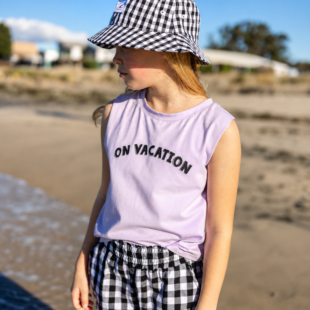 Hello Stranger Bucket Hat Gingham