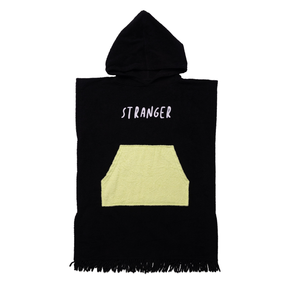 Hello Stranger Poncho Towel Black | Lime