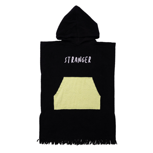Hello Stranger Poncho Towel Black | Lime