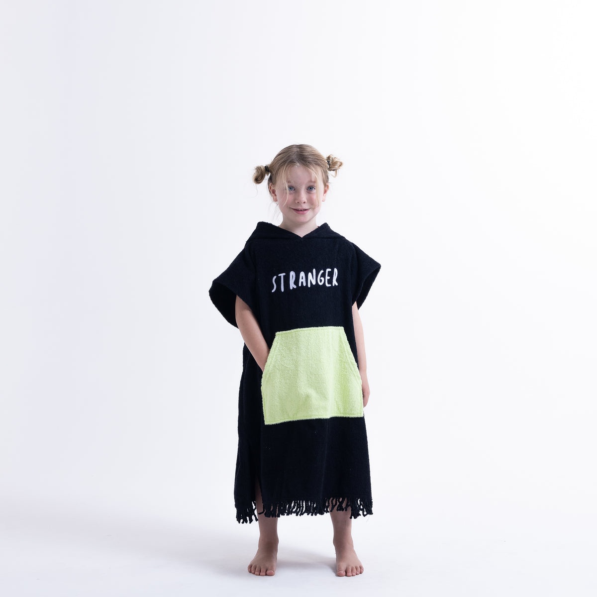 Hello Stranger Poncho Towel Black | Lime
