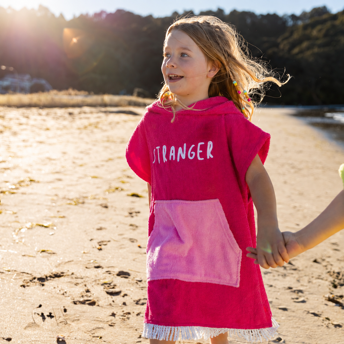 Hello Stranger Poncho Towel Fuchsia | Pink