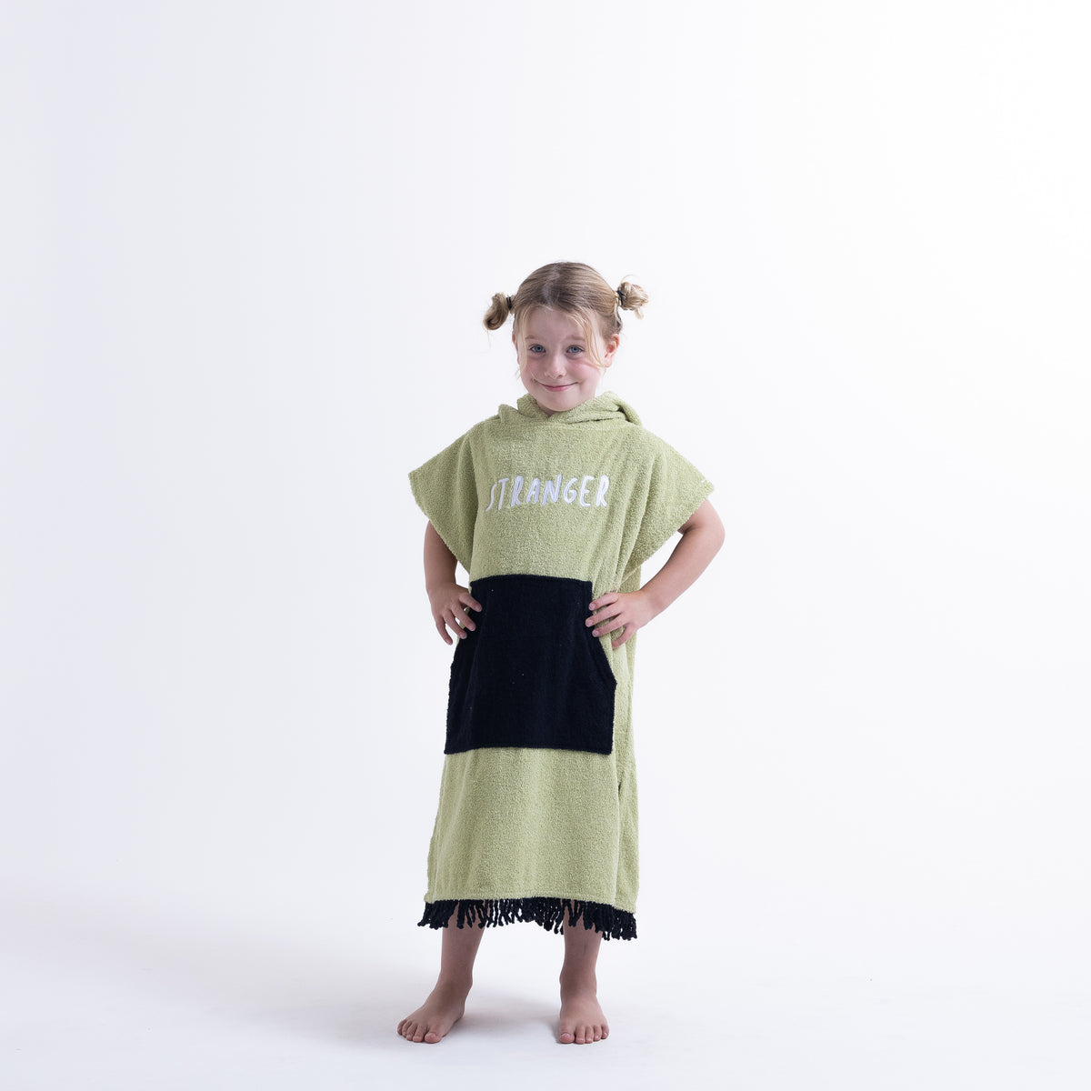 Hello Stranger Poncho Towel Pear Green | Black