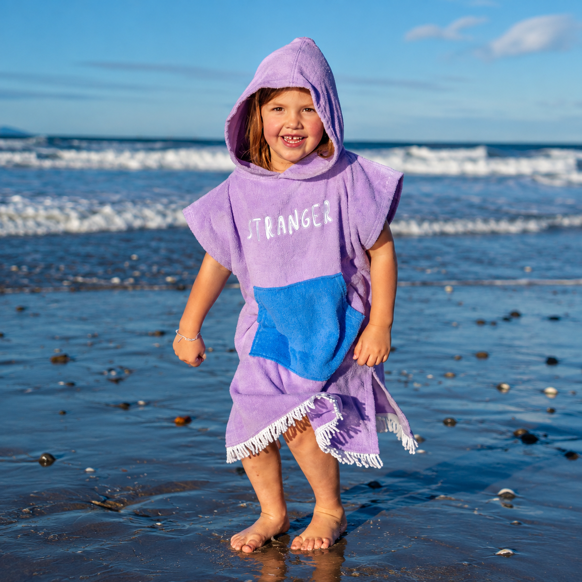 Hello Stranger Poncho Towel Purple | Blue