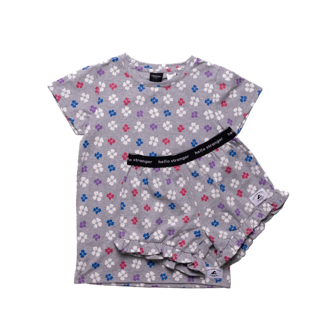 Hello Stranger Summer PJs White Marle Floral