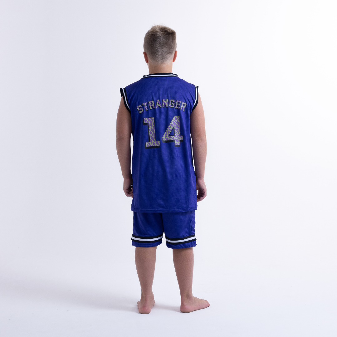 Hello Stranger Varsity Short Purple