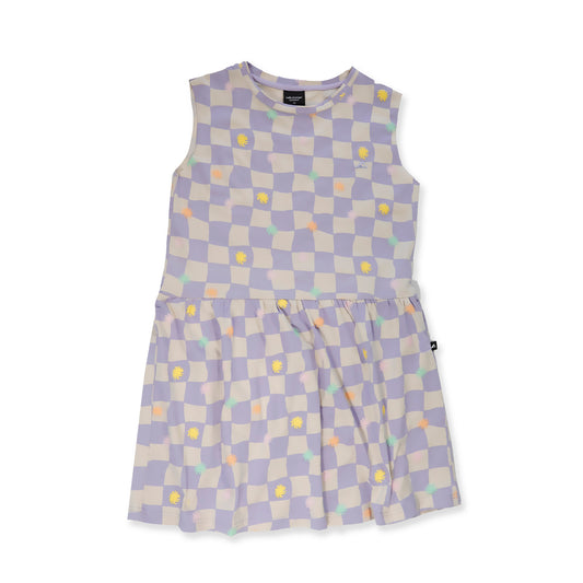Hello Stranger Vacay Dress Purple Check