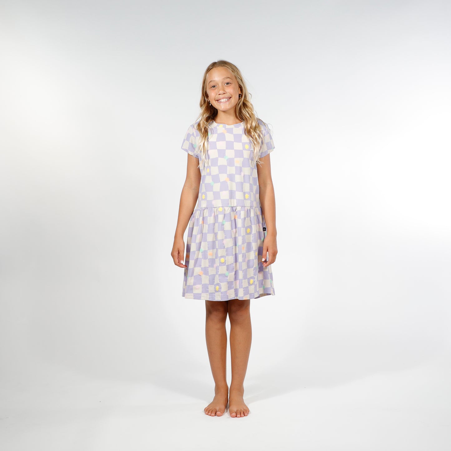 Hello Stranger Palma Dress Purple Check