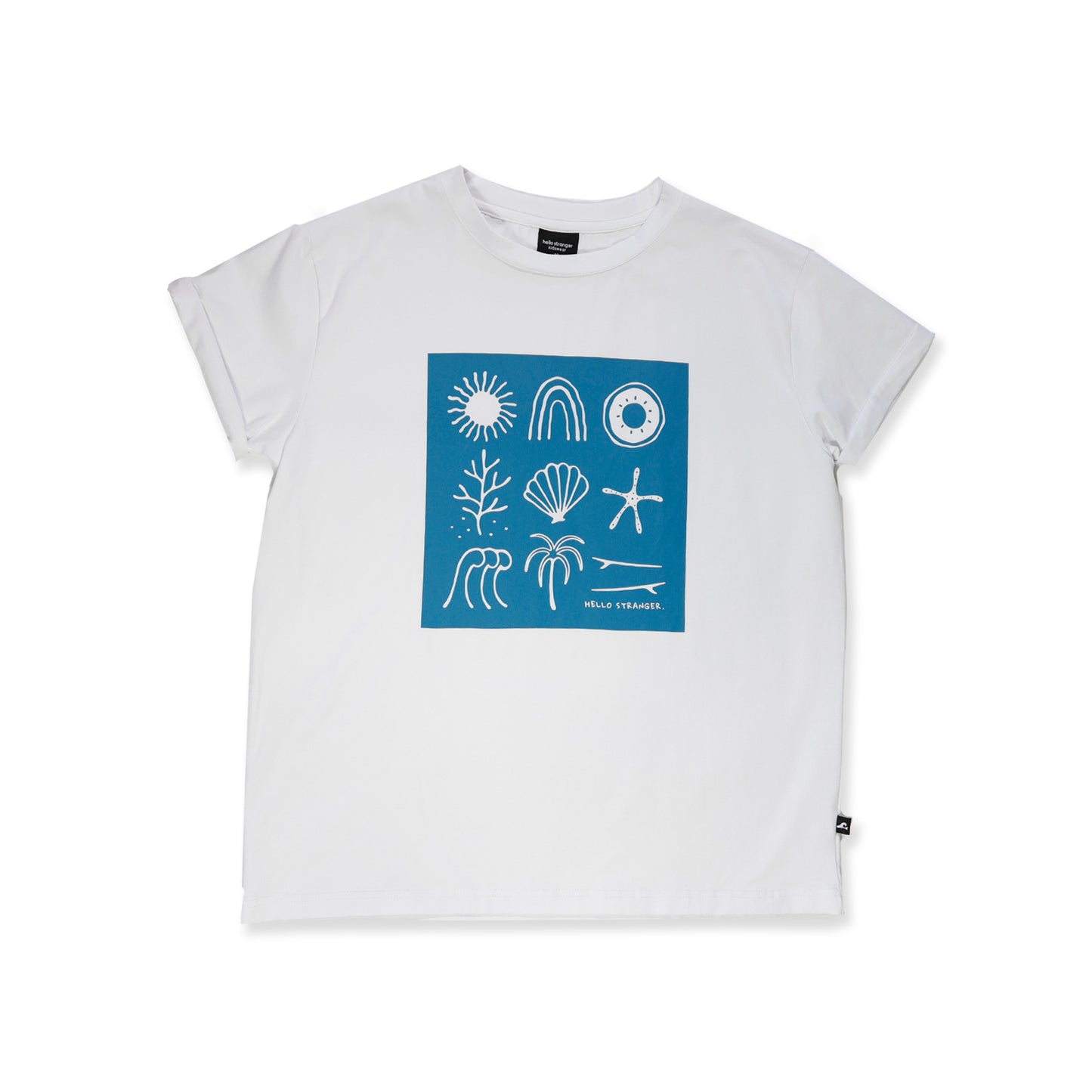 Hello Stranger Sea Shell Bailey Tee White | Blue