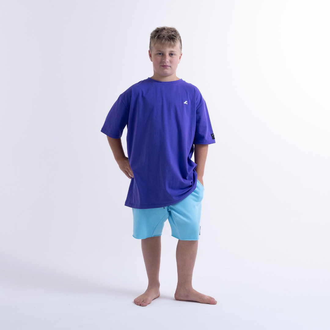 Hello Stranger Good Vibes Box Short Sleeve Tee Purple