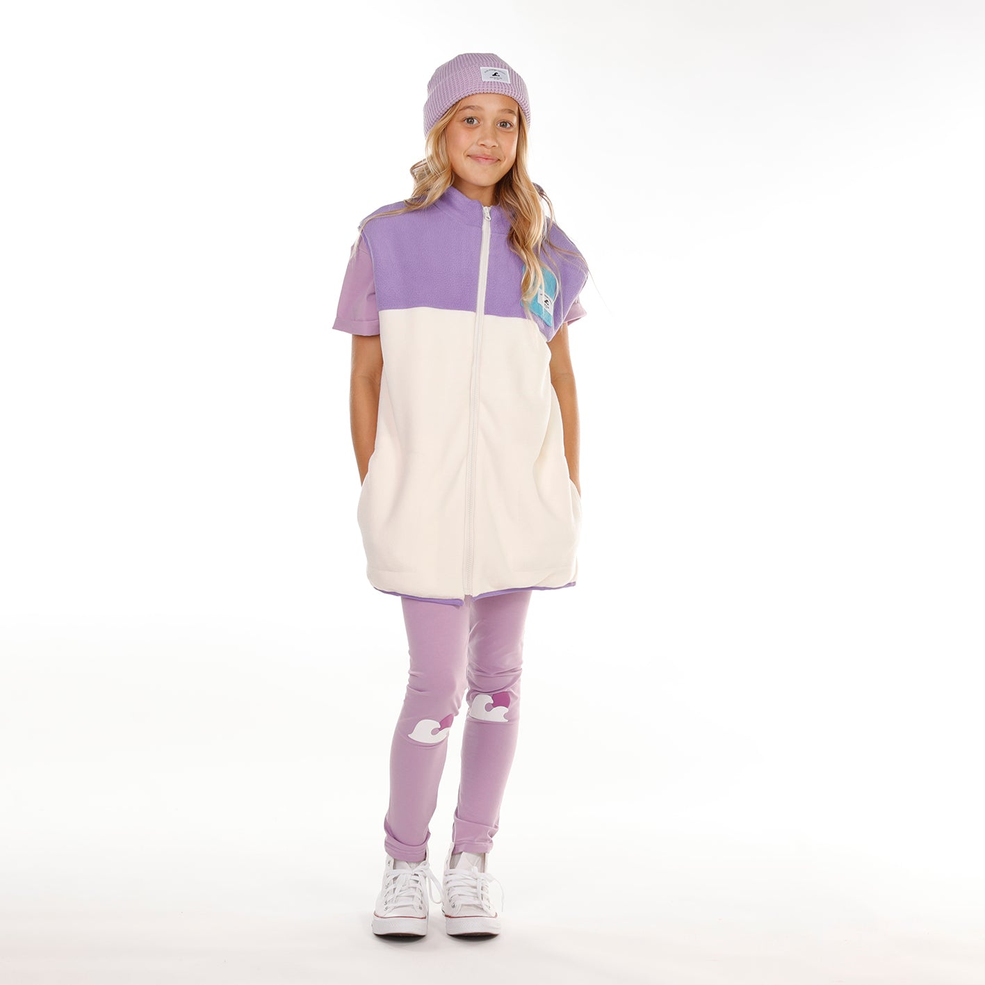 Hello Stranger Everything Vest Purple Cream