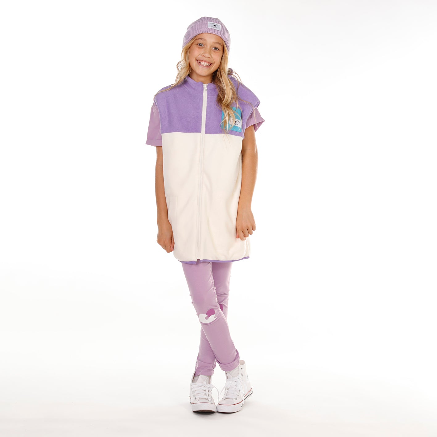 Hello Stranger Everything Vest Purple Cream